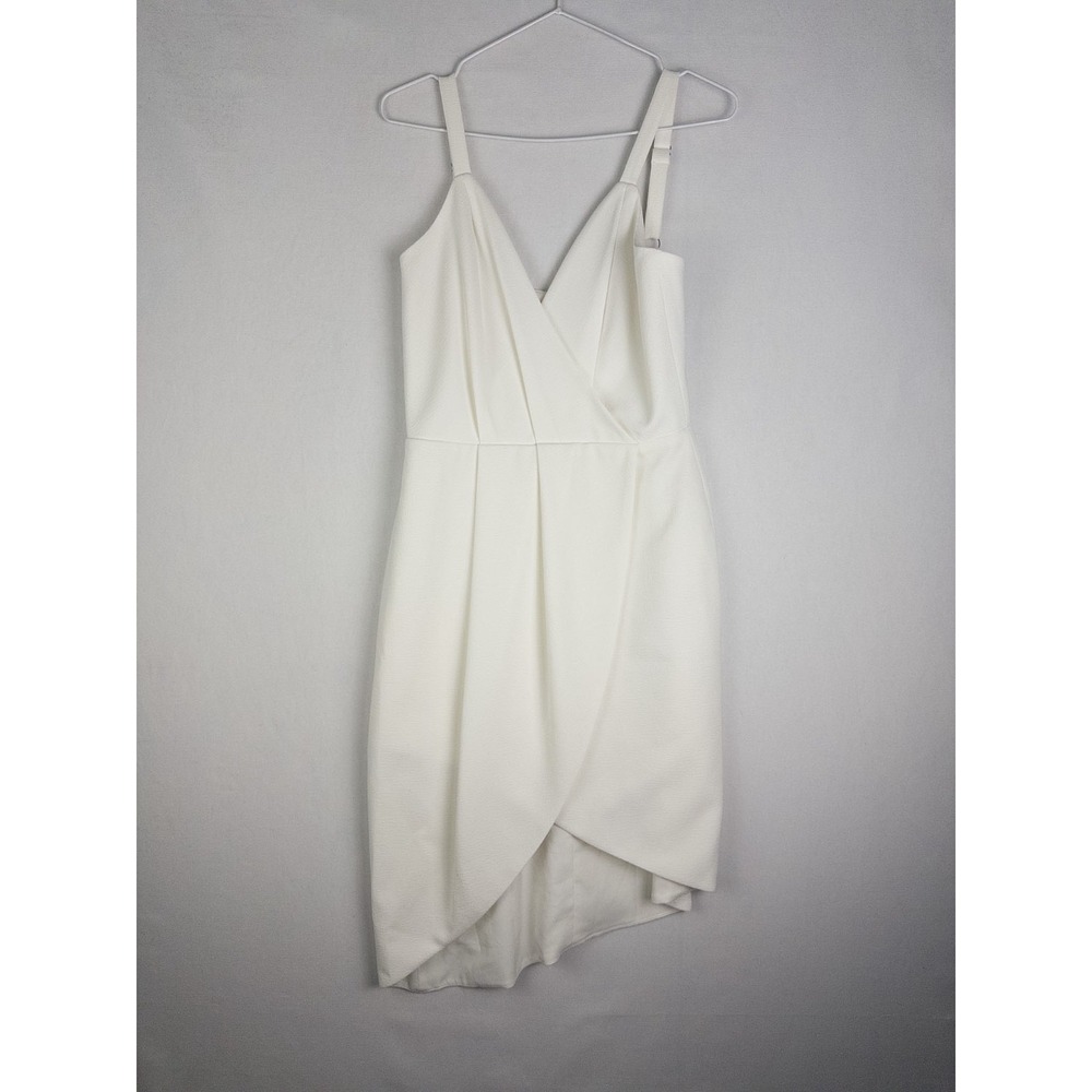Dress The Population Dress Womens S White Cocktail Party Short V Neck Tulip